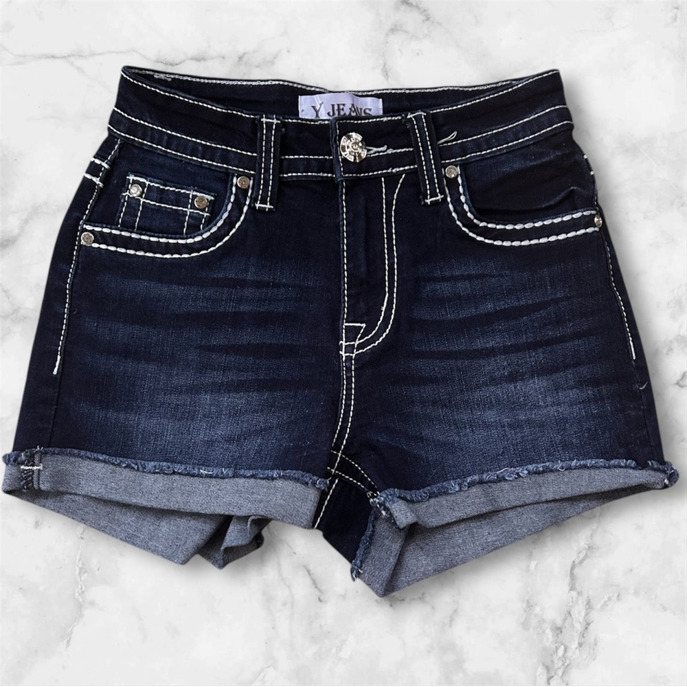 Y Jeans Dark Blue Denim Women's Shorts sz 3/4 nwot, 015